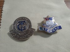 Two Vintage Union Shop Steward Badges, TGW & N.U. G.W.U.