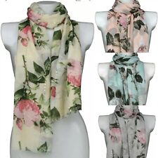 Big Flowers Sparkly Sequin Soft Fashion Large Floral Scarf Shawl Sarong Wrap