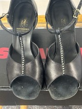 Supadance Women's Dance Shoes Size 5 Black Diamanté Trim