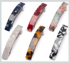 Pack of 6 Tortoise Shell Effect Barrettes Hair Clips Accessories for Women New
