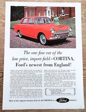 FORD CORTINA MK I + 2  - 7 RARE VINTAGE USA MARKET ADVERTS - ORIGINAL  -2 PHOTOS