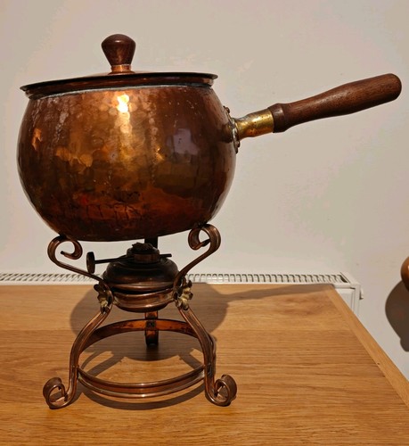Vintage copper fondue set with - vintage,