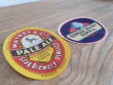 Vintage: 2 x Beer Labels; Watney & Co's Pale Ale & Ginger Beer Cordial