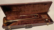 untested earlham brass trombone wind instrument cased 12 mouthpiece free post uk