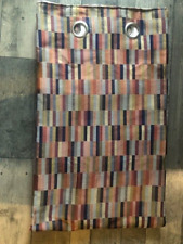 Rust Orange Navy Blue Jacquard Blocks  SINGLE / DOOR CURTAIN 228x213 CM / HUGE !