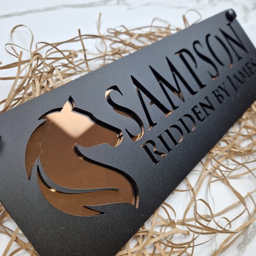 Horse name plaque black - horse, and