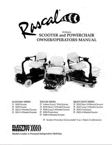 Owner manual rascal 235 - owner's,
