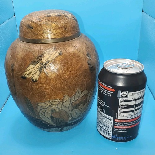 Vintage large brass enamel - large,