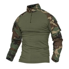Mens Army-Tactical Military Uniform Airsoft Camo Combat Long Sleeve T-Shirt-Tops
