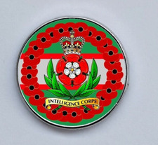 The Intelligence Corps Poppies wreath  Poppi lapel pin badge 25mm