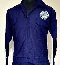 Retro Vauxhall Motors Badged Zip Front Navy Boiler Suit Overalls Size M 39-41"