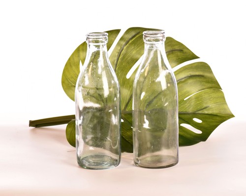 Pair vintage milk - milk, bottles