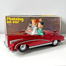 Vintage Tin Plate Car Photoing On Car Light Up Moving 1960s Rolls Royce ME 630