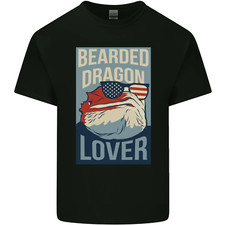 Bearded Dragon Lover USA America Mens Cotton T-Shirt Tee Top