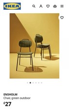 2x Ikea ENSHOLM Chair, green outdoor New Never Opened X2
