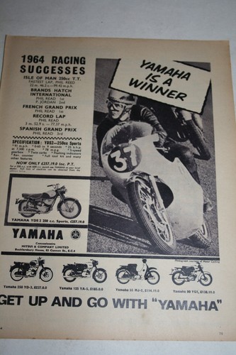 1964 advert for - "yamaha, yds2