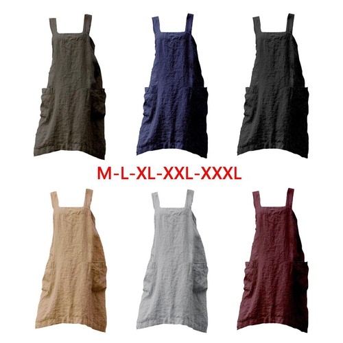 Soft linen apron with - soft,