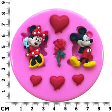 Mickey Mouse Loves Minnie Mouse Hearts Roses Silicone Mould by Fairie Blessings
