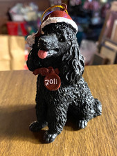 Resin 2011 Standard Poodle Black Christmas Ornament 3 3/4"