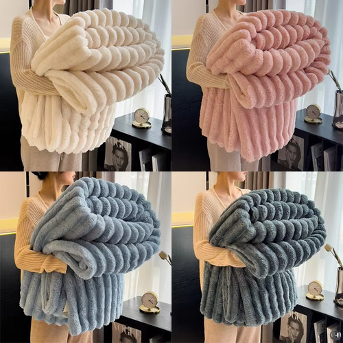 250gsm soft fluffy throw - 250gsm, plain