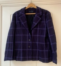 Alexon 100% Pure Wool Purple Ladies Blazer Jacket Size 14 Made In UK