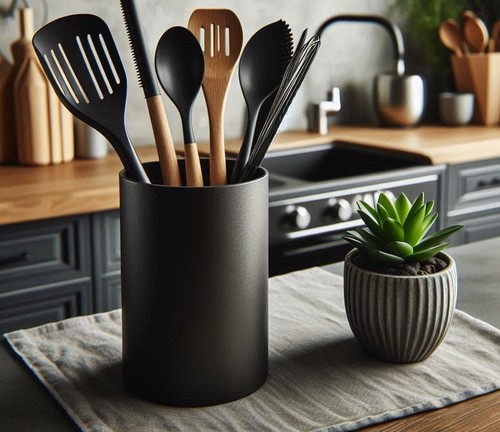 Round utensil holder - utensil,