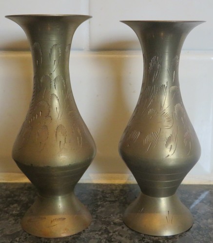 Pair vintage small brass - pair,