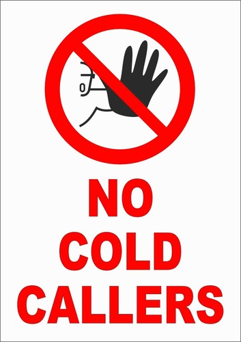 Cold callers plastic sign - no,