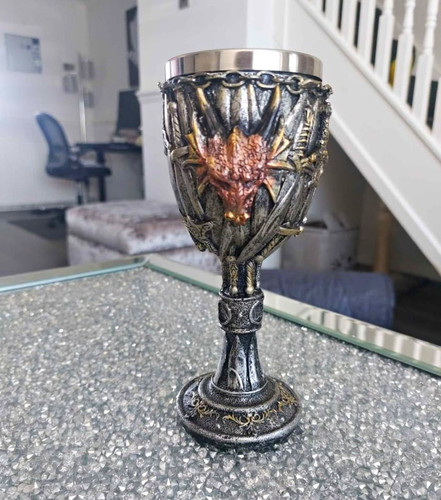 Gothic dragon metal goblet - dragon,