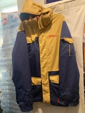 West beach Mens Jacket  Size XL waterproof breathable mustard & navy  red lining