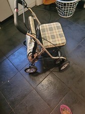 Prestige 3 In 1 Shopping Trolley Walker With Seat Foldable Mobility Aid Rollator