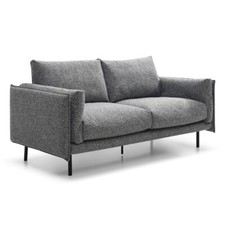 2 Seater Grey Linen Sofa - 190 x 92CM (NEW IN BOX)