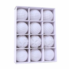 12X Velvet Christmas Baubles Ornaments Flocked Plastic Ball Xmas Tree Decoration