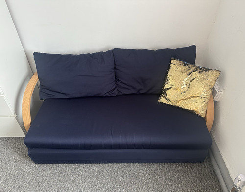 Blue folding convertible - folding, sofa