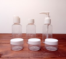 (Set of 6) Travel Size Empty Refillable Shampoo, Face Cream Storage Containers