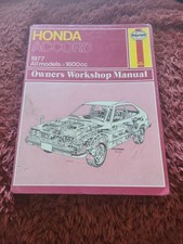 Honda Accord. 1977 To 1978.  Haynes Owners Workshop Manual.