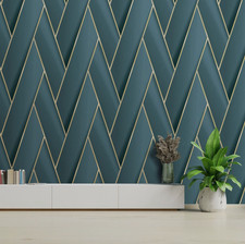 Teal Gold Geometric Wallpaper