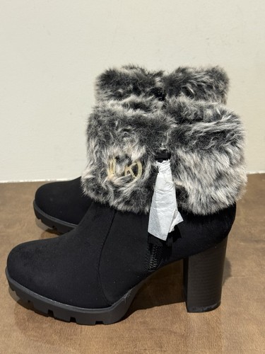 Suede ankle boots with faux - boots,