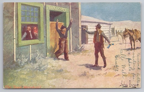 Postcard antique police art