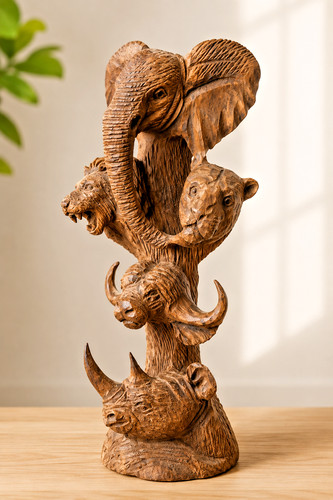 Hand carved wooden - hand, safari