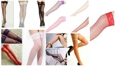 LACE TOP HOLD UPS STOCKINGS Elasticated Top or silicone strip  BUY 5 GET 1 FREE