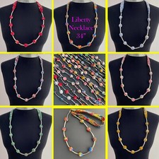 A Handmade 34" Long Beaded Necklace Using Top Quality Beautiful Liberty Fabric