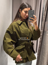 Zara Khaki Cotton Blend Pocket