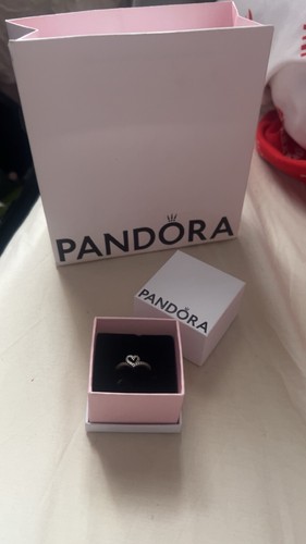 Pandora silver heart band ring - heart,