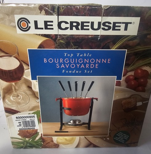 Crueset green fondue - le,