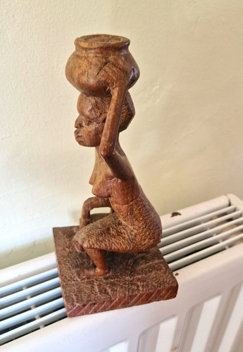 African carved wooden woman - carved,