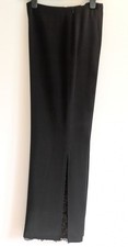 Vintage Betty Barclay Flared Ladies Black Trousers Size 16 Lace Side Vents Lined