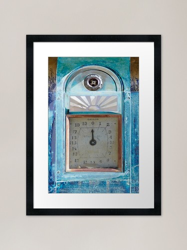 Old gas pump framed - pump, print