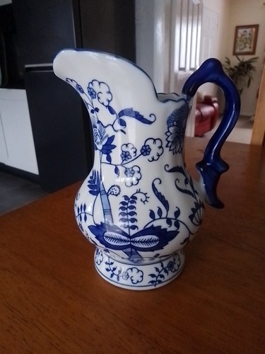 Blue white jug - blue, &