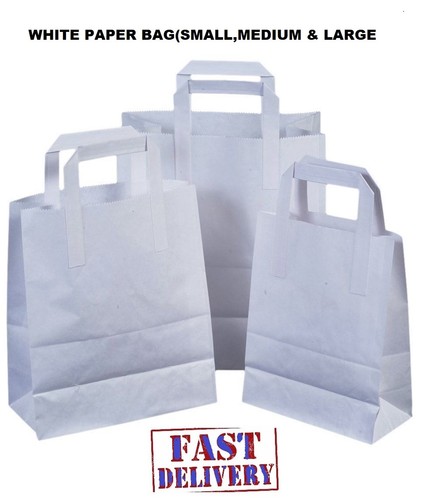 Paper carrier bags white sos - white,